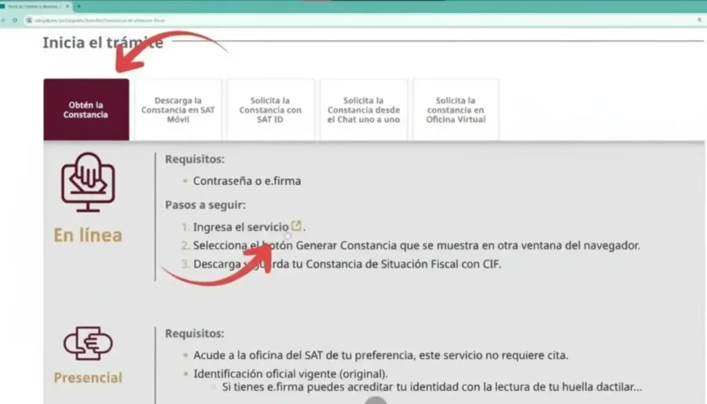 (RFC + contraseña o RFC + e.firma